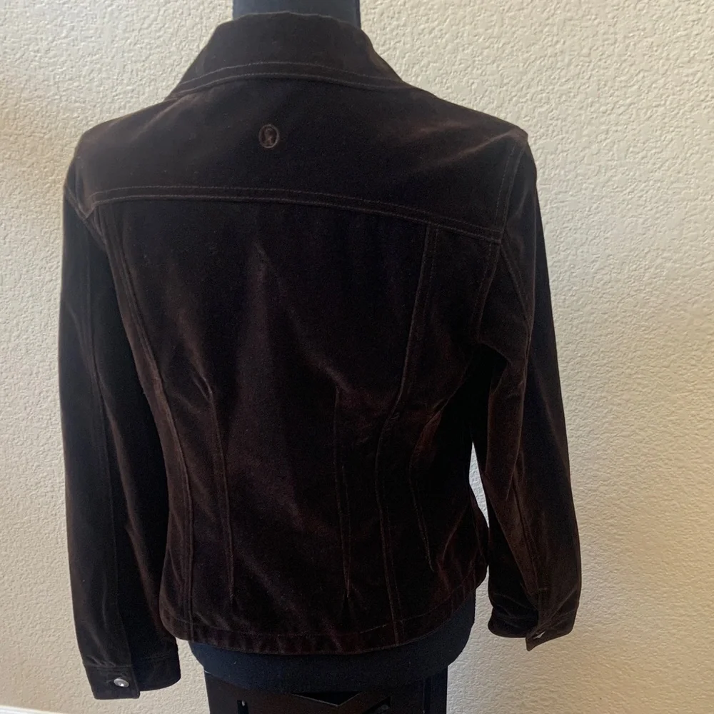 Christine Alexander Brown Velvet Button Front Jacket Women’s Small